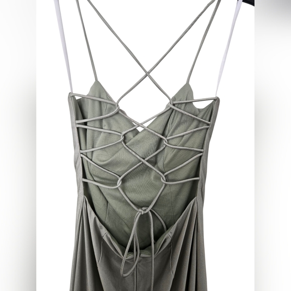 Fiesta Backless Light Green Dress with Spaghetti Straps Size Large - Picture 5 of 6